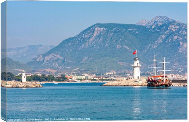 Alanya harbour, Turkey Canvas Print by Kevin Hellon