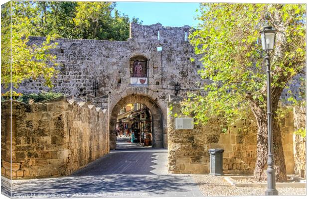 St Anthony's Gate, Rhodes Town, Greece Canvas Print by Kevin Hellon
