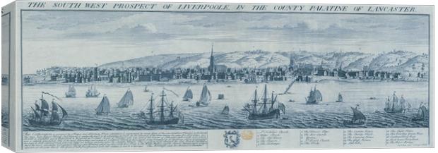 The South West Prospect of Liverpool in the County Palatine of L Canvas Print by Kevin Hellon