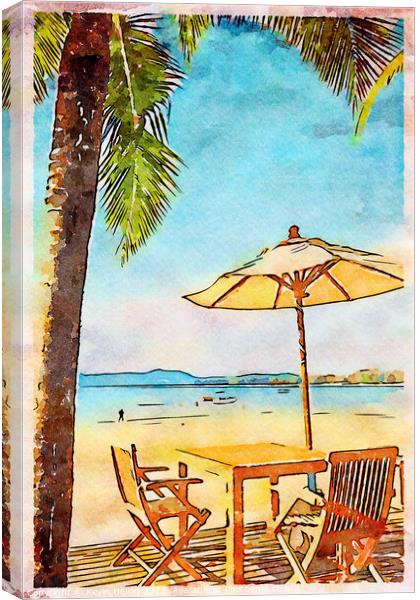At the beach Canvas Print by Kevin Hellon
