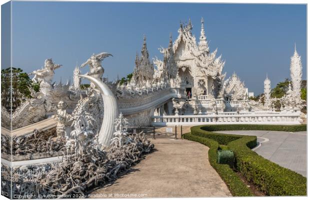 Wat Rong Khun or the White Temple, Chiang Rai, Thailand Canvas Print by Kevin Hellon
