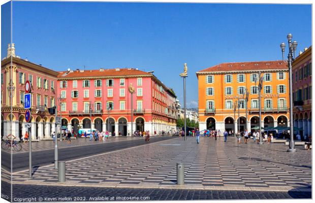 Place Massena in Nice, Cote D'Azur, France Canvas Print by Kevin Hellon