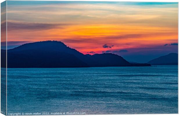Sunset sky, Cape Panwa, Phuket, Thailand Canvas Print by Kevin Hellon