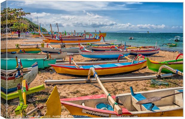 Traditional Balinese boats Canvas Print by Kevin Hellon