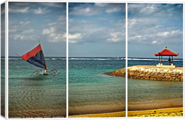 Traditional Balinese fishing boat Canvas Print by Kevin Hellon