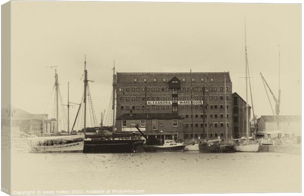 Gloucester Docks - Antique Print Series -8 Canvas Print by Kevin Hellon