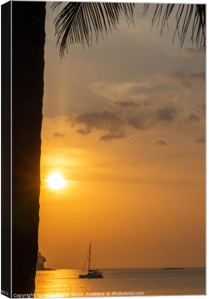 Sunset Kamala Beach, Thailand Canvas Print by Kevin Hellon