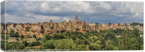 View of Pitigliano, Tuscany, Italy  Canvas Print by Kevin Hellon