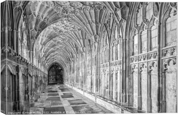 Cloisters, Gloucester Cathedral Canvas Print by Kevin Hellon