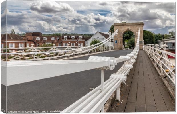 Suspension bridge over the River Thamse, Canvas Print by Kevin Hellon