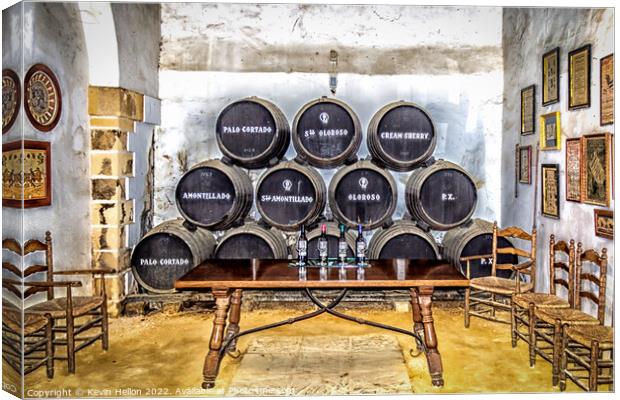 Sherry tasting cellar, Jerez, Spain Canvas Print by Kevin Hellon
