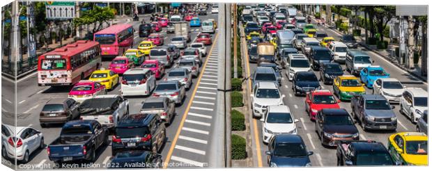 Bangkok rush hour traffic Canvas Print by Kevin Hellon