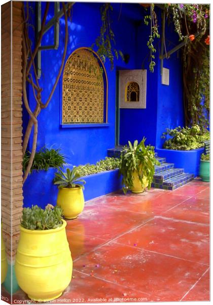 Garden of Yves St Laurent, Marrakesh, Morocco Canvas Print by Kevin Hellon