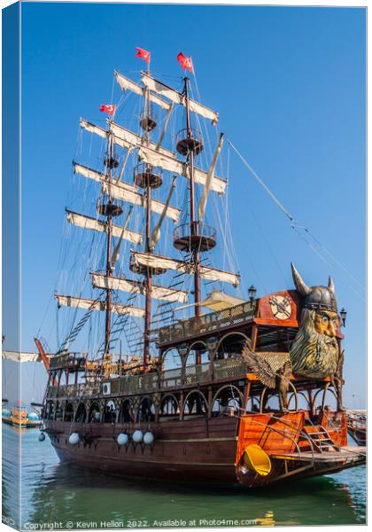 Pirate ship  Canvas Print by Kevin Hellon