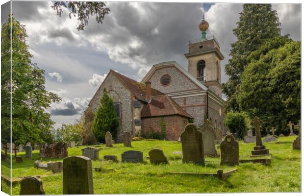 St Lawrence Church, West Wycombe Canvas Print by Kevin Hellon