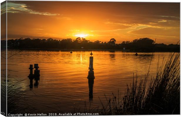 Sunrise, Greenwell Point, Canvas Print by Kevin Hellon