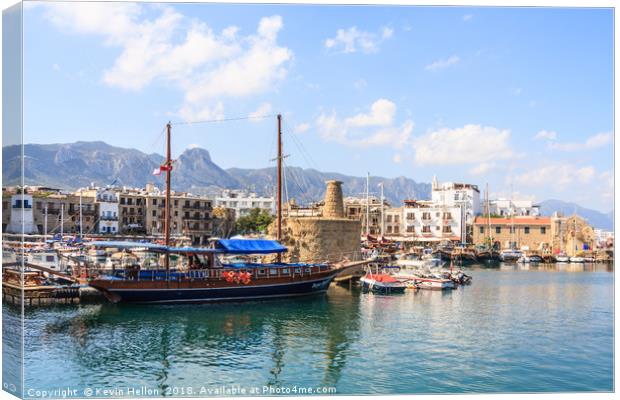 View of Kyrenia harbour, Northern Cyprus Canvas Print by Kevin Hellon