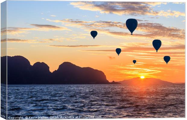 Sunrise in Phang Nga Bay Canvas Print by Kevin Hellon