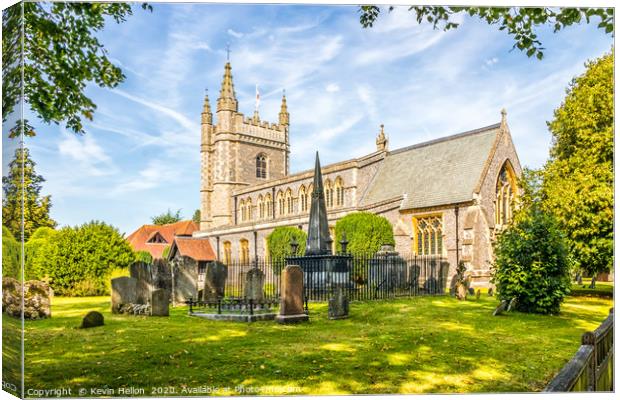 St Mary and All Saints church and churchyard    Canvas Print by Kevin Hellon