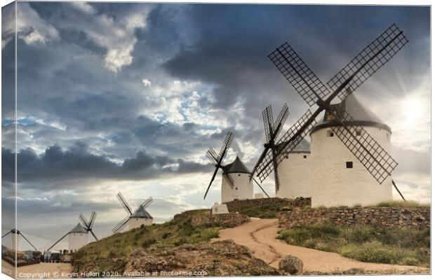 Windmills of Consuegra, Spain Canvas Print by Kevin Hellon