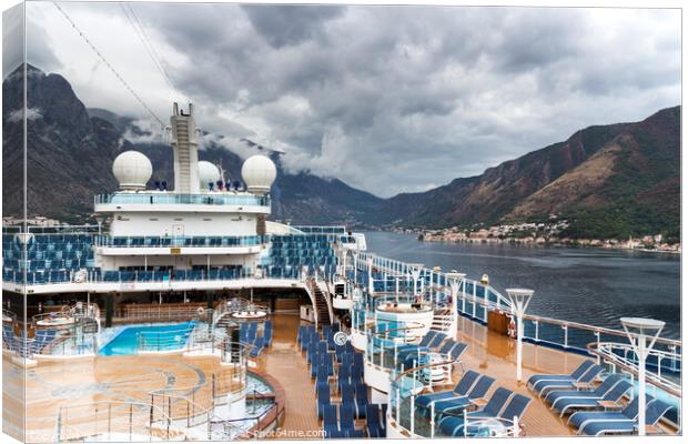 The cruise ship Royal Princess in the Bay of Kotor Canvas Print by Kevin Hellon