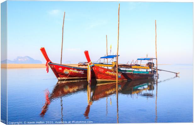 Boats Pak Meng Canvas Print by Kevin Hellon