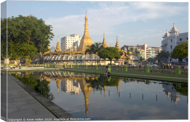 Sule Pagoda, Canvas Print by Kevin Hellon