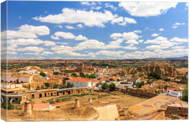 View over Guadix Canvas Print by Kevin Hellon