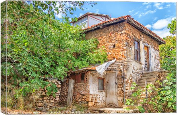 Typical, old Turkish house in Alanya, Turkey Canvas Print by Kevin Hellon