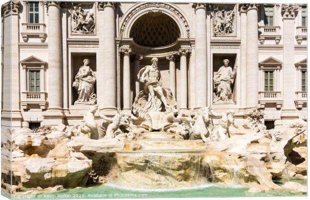 The Fountain of Trevi Canvas Print by Kevin Hellon