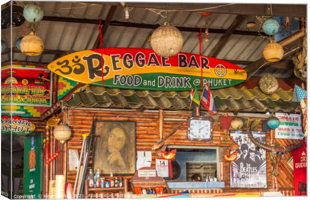 Reggae Bar, Laypang Beach Canvas Print by Kevin Hellon