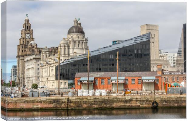 View from Canning dock  Canvas Print by Kevin Hellon