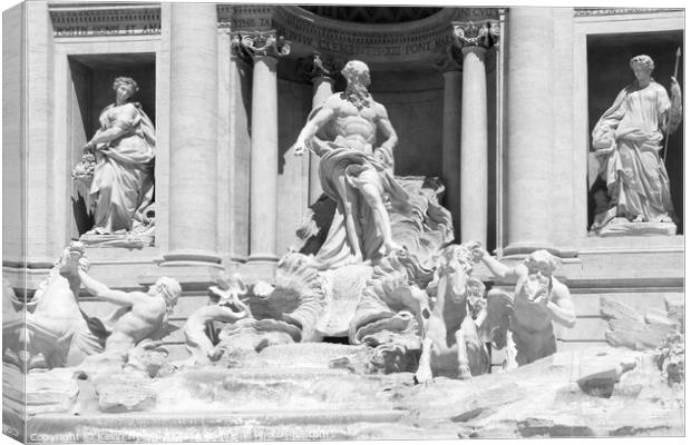 Close up of the fountain of Trevi Canvas Print by Kevin Hellon