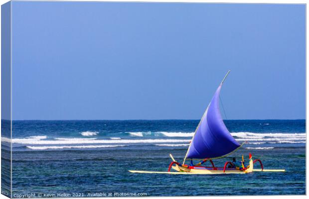 Traditional Balinese Fishing Boat  Canvas Print by Kevin Hellon