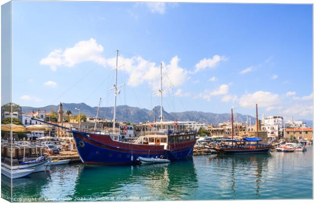 View of Kyrenia harbour, Northern Cyprus Canvas Print by Kevin Hellon