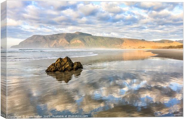 Cloud reflections in the sea Canvas Print by Kevin Hellon