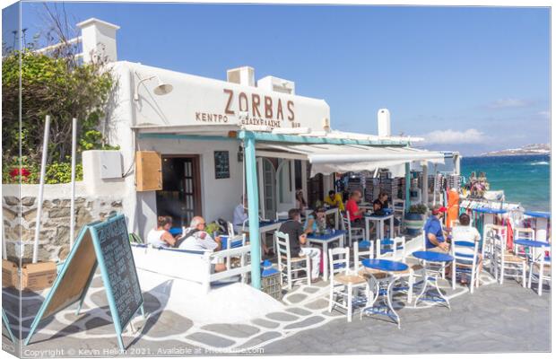 Zorba's restaurant Canvas Print by Kevin Hellon