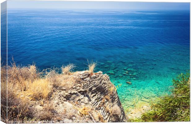 Cape of Arms (Capo d’Armi) a promontory located in Lazzaro Canvas Print by Natalia Macheda