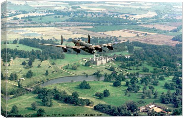 Lancaster over Burghley House Canvas Print by Colin Smedley