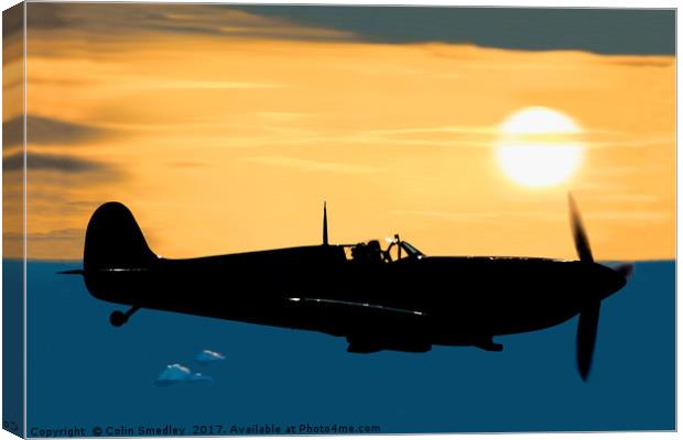 Spifire Morning Patrol Canvas Print by Colin Smedley