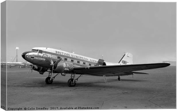 BEA DC-3 Dakota III G-AHCX Canvas Print by Colin Smedley