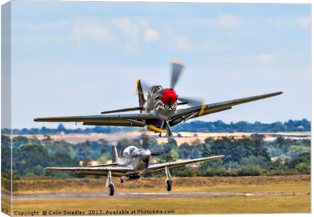 P-51D Mustang 44-73877 N167F take-off Canvas Print by Colin Smedley