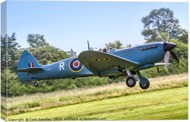 Spitfire PR.XI PL965/R G-MKXI landing Canvas Print by Colin Smedley