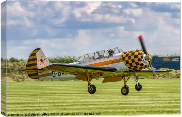 Aerostar Iak-52 G-BXJB Canvas Print by Colin Smedley