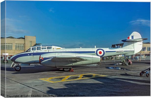 Gloster Meteor T.7 WA662  Canvas Print by Colin Smedley