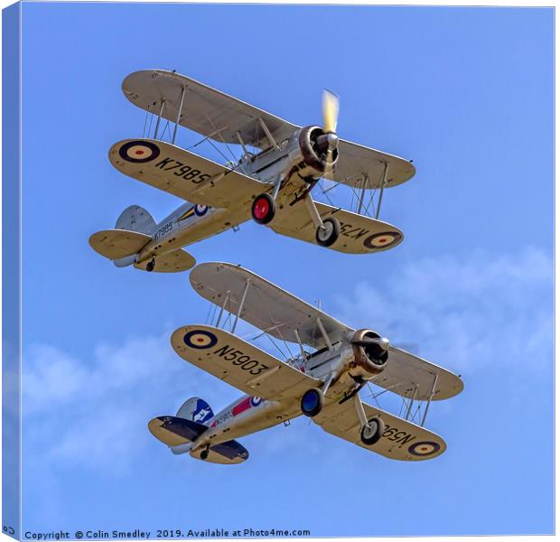 A pair of Gloster Gladiators Canvas Print by Colin Smedley