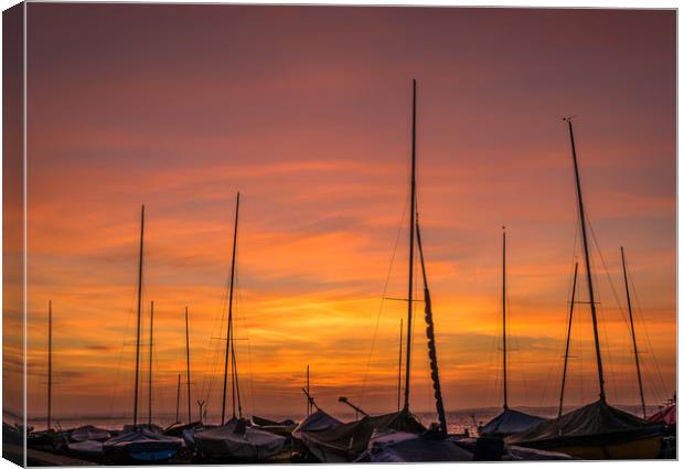 Sunset at Whitstable Canvas Print by Mike Lanning