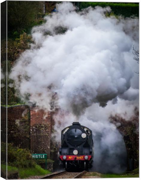 SR S15 Class #847 Exits West Hoathly tunnel Canvas Print by Mike Lanning