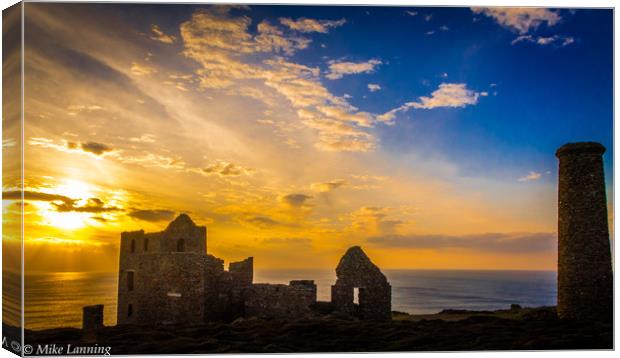 Wheal Coates at Sunset - Panorama Canvas Print by Mike Lanning