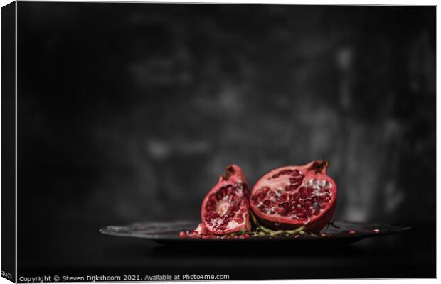 Pomegranate Still Life Canvas Print by Steven Dijkshoorn